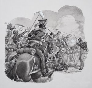 轻骑兵（纸上水粉画）