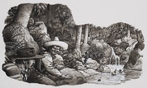棕榈泉（纸上水粉画）