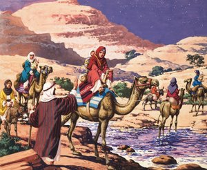 雅各的故事--上帝在佩努埃尔说话（水粉画，纸本）