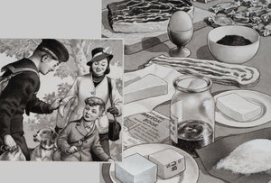 战时口粮（纸上水粉画）
