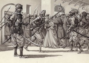 英国士兵被迫进入加尔各答黑洞（水粉画，纸本）