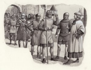 14 世纪的步兵（纸面水粉画）