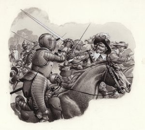 17 世纪的重装甲骑兵（水粉画纸）