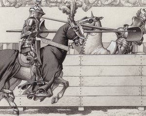 比武骑士（纸上水粉画）
