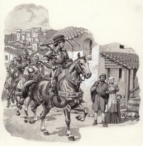 Sigismondo Malatesta，意大利雇佣兵（纸上水粉画） 作者 帕特 (1907-95) 妮可