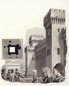 意大利费拉拉的埃斯特城堡（水粉画，纸本）