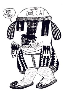 酷猫》，2014 年（水墨和油画）
