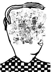 Whats In My Head，2014（钢笔和毛笔）