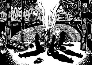森林之火，2014（水墨和毛笔）