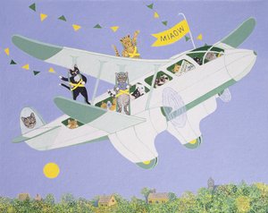 猫的空中表演（丙烯酸画布） 作者 帕特·斯科特
