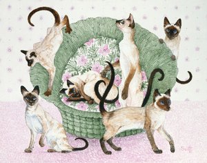 如果你愿意，我们是暹罗人（花布上的丙烯颜料） 作者 帕特·斯科特