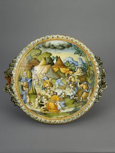 盆地与甘露的聚集，可能是乌尔比诺，c.1600-20（maiolica） 作者 Patanazzi Workshop