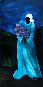 La Dame en Bleu，2009（画布上的丙烯酸） 作者 帕特里夏·布林特（Patricia Brintle）