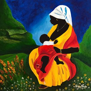 Motherhood, 2019 (acrylic on wood) 作者 帕特里夏·布林特（Patricia Brintle）