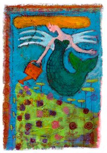 美人鱼浇灌花田 2014（绘画） 作者 帕特里齐娅·拉波塔
