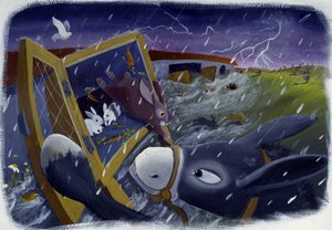 大洪水中的动物和诺伊方舟》，插图作者：Patrizia La Porta。 作者 帕特里齐娅·拉波塔