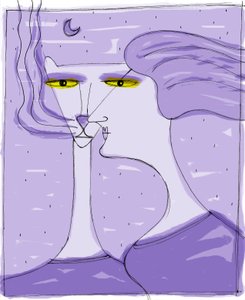 Strega del Tchesal（Chiesale）：化身为猫的女巫，专门监视男人。插图：Patrizia La Porta。 作者 帕特里齐娅·拉波塔