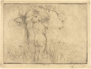 苹果树前的夏娃 Eve de dos devant le pommier, 1892. 作者 保罗·阿尔伯特·贝斯纳德