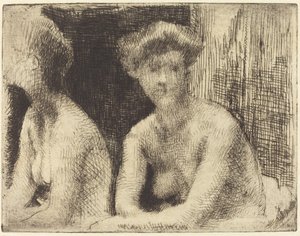 望远镜旁的裸体女人 Femme Nue Auprès d