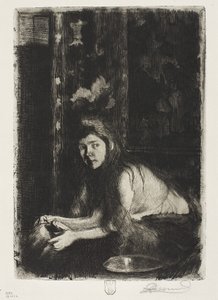 带花瓶的女人，1894年 作者 保罗·阿尔伯特·贝斯纳德