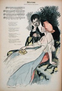 神经症，让-格朗多的诗的插图，约1896年（彩色平印）。 作者 保罗·巴鲁里奥
