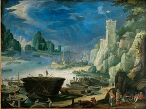 夜景（铜板油画）