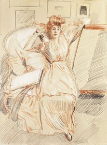 Helleu夫人休息， 作者 保罗·塞萨尔·Helleu