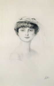 Anna de Noailles的肖像（1876-1933）（纸上的干点） 作者 保罗·塞萨尔·Helleu