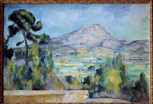 La montagne Sainte Victoire 画作 Paul Cezanne (1839-1906) 1887-1890 0.65x0.92 m 巴黎，奥赛博物馆 - 圣维克多山。 保罗·塞尚 (1839-1906) 的绘画 作者 保罗·塞尚