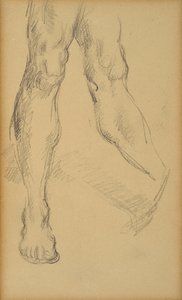 腿研究。 保罗·塞尚 (1839-1906) 的绘画。 纸上的铅。 尺寸：19.4x11.8cm。 格拉内博物馆，普罗旺斯地区艾克斯。 作者 保罗·塞尚