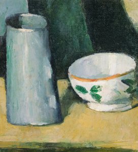 "" Nature morte de bol et de pot de lait ""（碗和牛奶壶）保罗·塞尚 (1839-1906) - 约 1873-1877 年 - 布面油画昏暗 20x18.1 厘米普利司通艺术博物馆 作者 保罗·塞尚