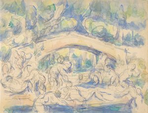 桥下沐浴者》直页，1900-06。 作者 保罗·塞尚