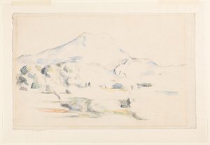 Montagne Saint-Victoire，约 1885-87 年（垫纸上的石墨和水彩画） 作者 保罗·塞尚