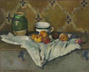 静物与罐子，杯子和苹果，c.1877