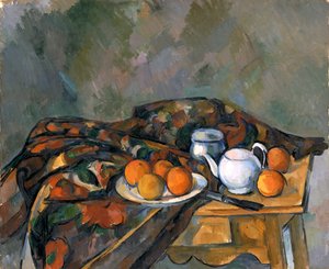 有茶壶的静物》，1902-06 作者 保罗·塞尚