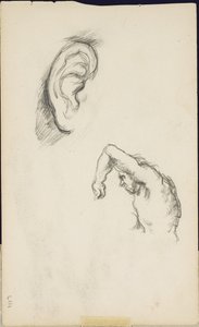 卢卡·西诺雷利（Luca Signorelli）之后的研究：耳朵和男人的身姿，约1877-80年 作者 保罗·塞尚