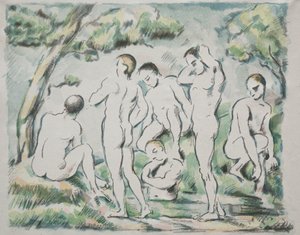 泳客，1897年。 作者 保罗·塞尚