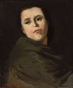 女人的头；太特女人，1864年 作者 保罗·塞尚