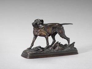 站在野鸡上的指针，19-20世纪初。 作者 保罗·爱德华·德拉布里埃