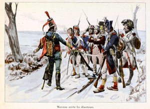马尔索逮捕逃兵。Francois-Severin Desgraviers Marceau (1769-1796)在旺地扣留了共和国军队的士兵(85)--Emile Boutigny (1853-1929)的插图 在Theodore Cahu (1854-1928)的《Hoche-Marceau-Desaix》中--私人col 作者 保罗·埃米尔·布蒂尼