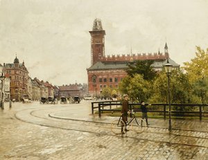 拉德胡斯普拉德森（Raadhuspladsen），哥本哈根，1893年 作者 保罗·菲舍尔