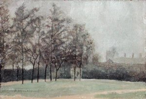 肯辛顿工作室，靠近工作室门（油画板）。 作者 保罗·福迪斯·梅特兰