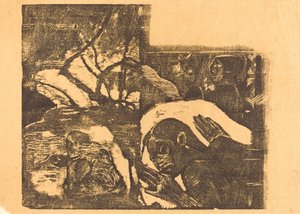 森林中的毛利女人，马瑙-图帕帕乌 她被一个幽灵困扰着，18941895。 作者 保罗·高更
