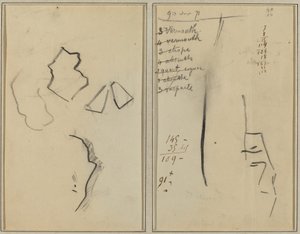 一个轮廓和四个形状；一个人的头部素描[直页] 。 作者 保罗·高更