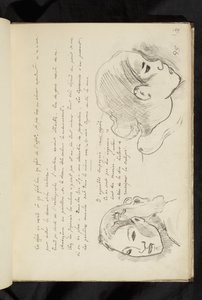 Avant et après - 一个女孩头部的文字和两张图 作者 保罗·高更
