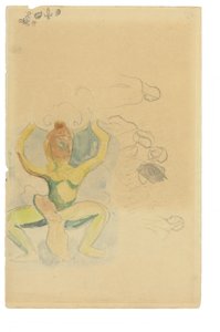毛利舞（纸上水彩和铅笔） 作者 保罗·高更