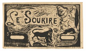狐狸、两个女人的半身像和一只兔子，Le sourire 的头饰 作者 保罗·高更
