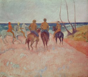 海滩上的骑士（Hiva Hoa）1902年 作者 保罗·高更