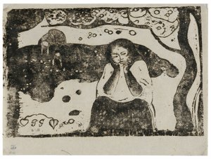 人类的苦难，选自晚期木块版画组曲 作者 保罗·高更