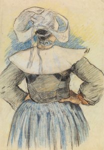 La Bretonne，蓬阿文，约 1886 年（纸上粉笔画） 作者 保罗·高更